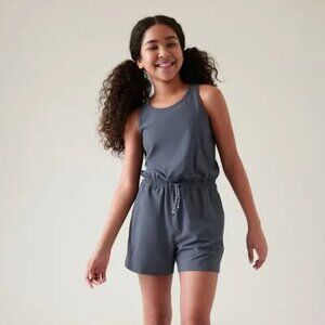 Athleta Girl Blue Active Sleeveless Romper XL 14 Athletic Activewear Casual Play